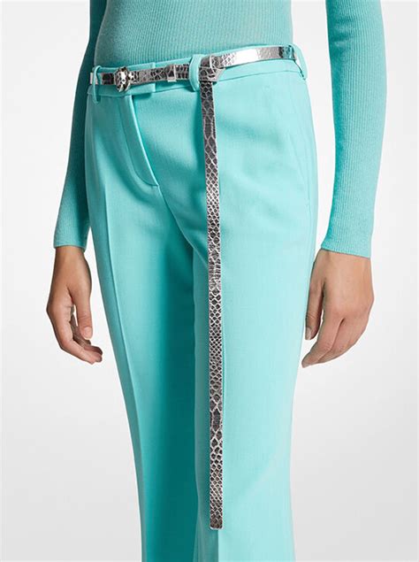 michael kors jeannie|Jeanne Metallic Python Embossed Leather Skinny Belt .